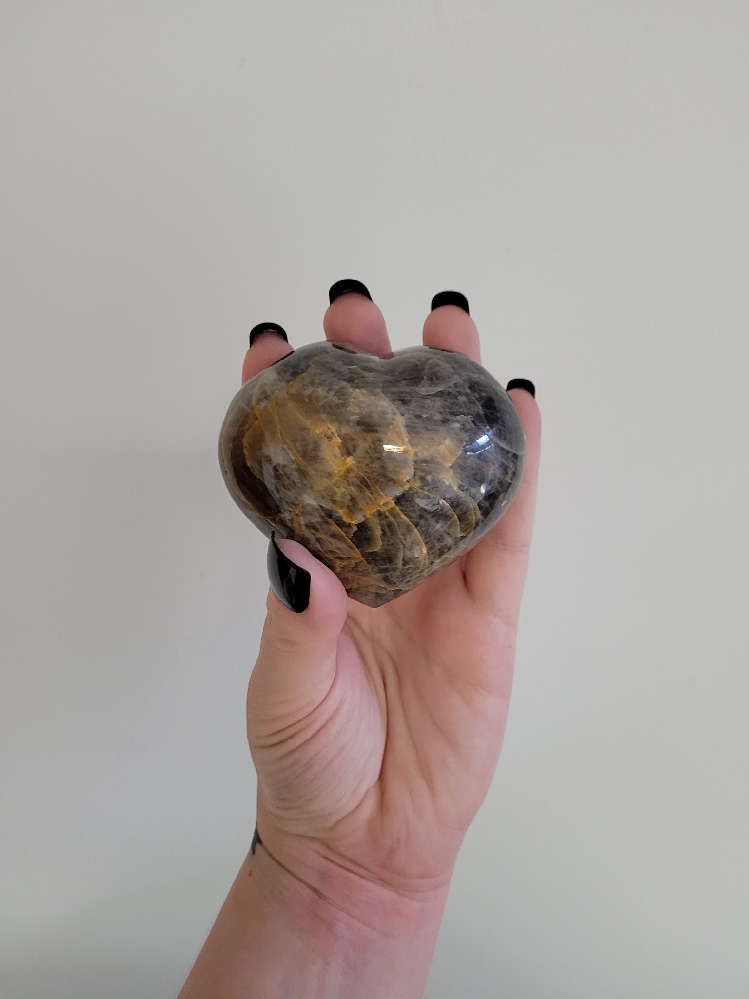 Black Moonstone Heart