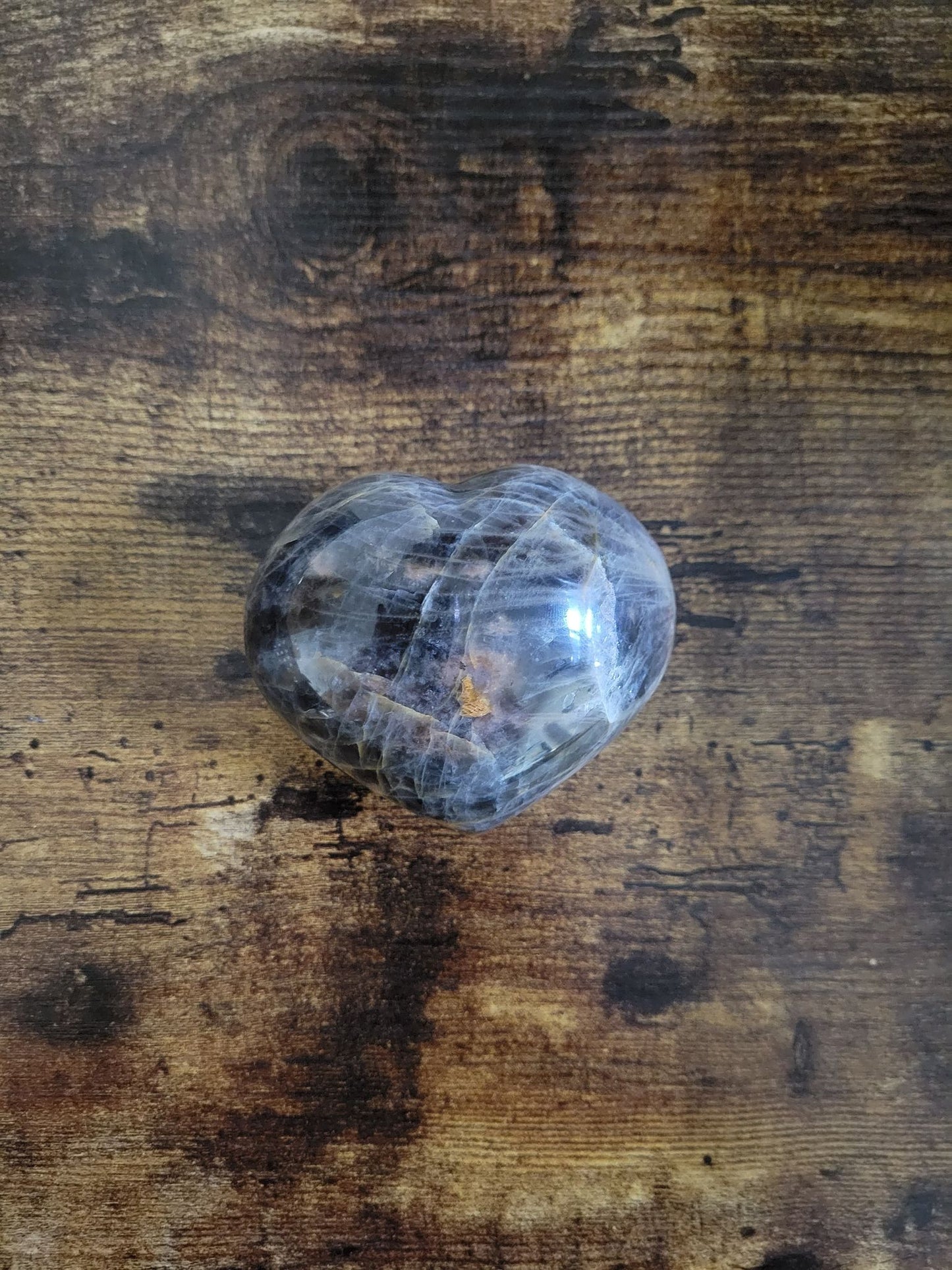 Black Moonstone Heart