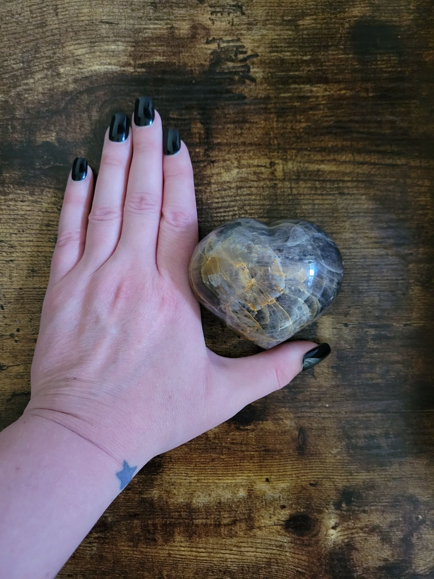 Black Moonstone Heart