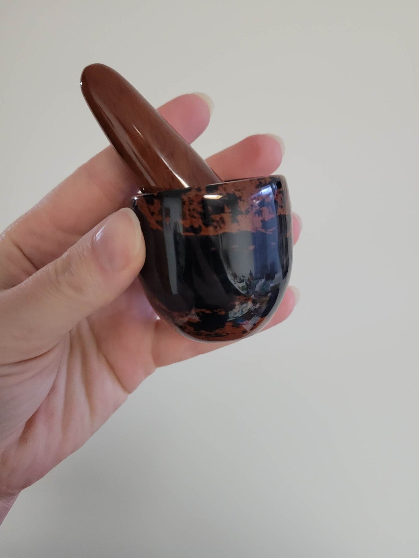 Mahogany Obsidian Mortar & Pestle