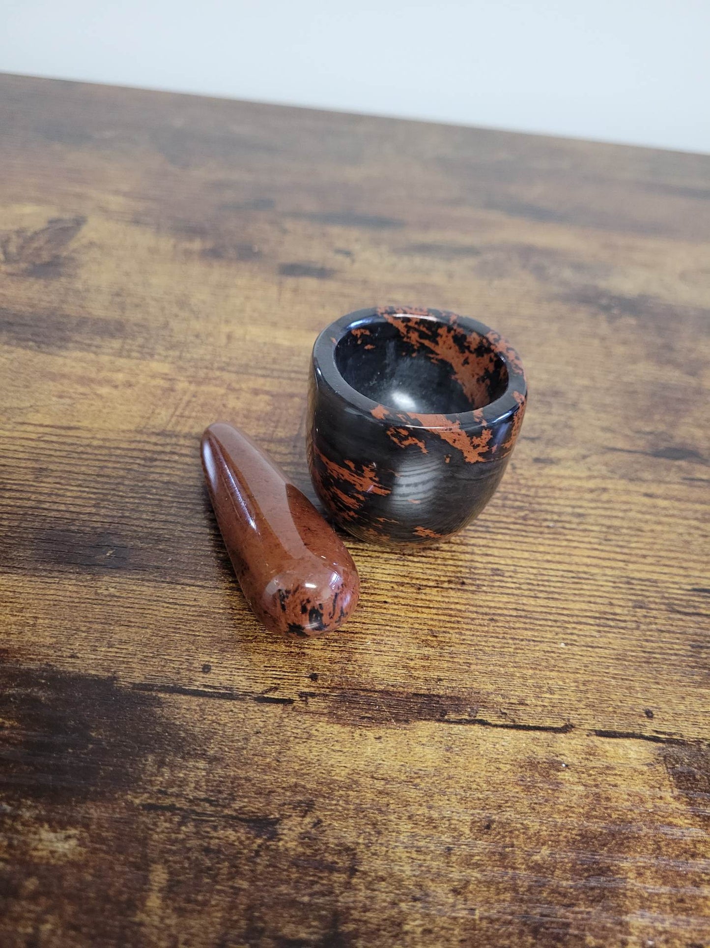 Mahogany Obsidian Mortar & Pestle