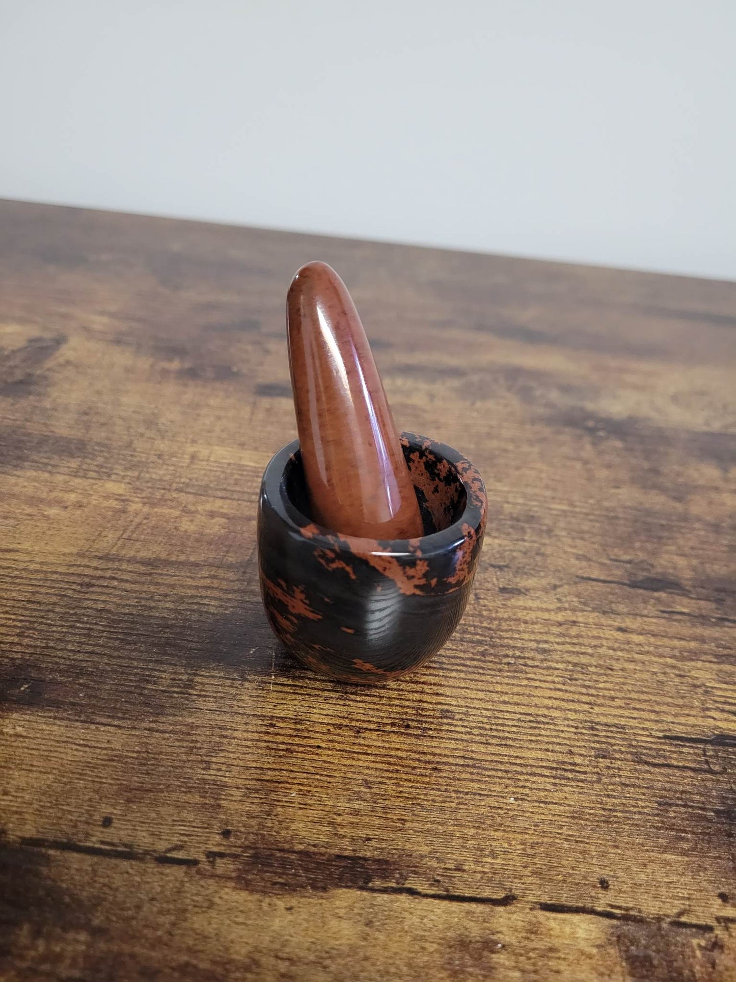 Mahogany Obsidian Mortar & Pestle